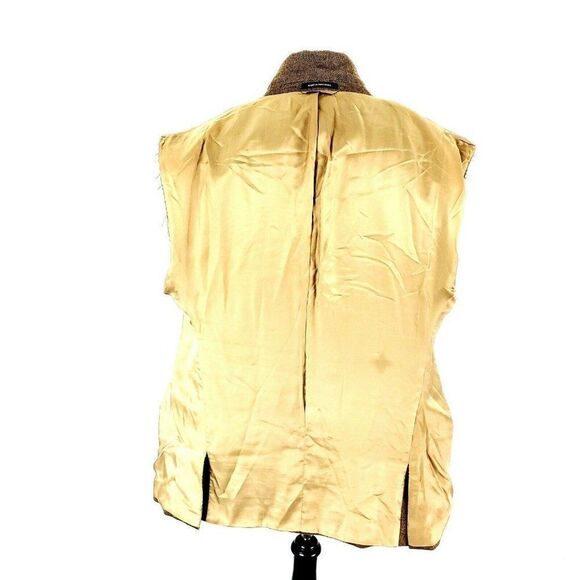 Lauren Ralph Lauren Tweed Wool 2 Leather Button Sport Coat 44R Brown Cross Check - Picture 12 of 12